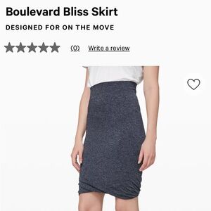 Lululemon Athletica Heathered Dark Blue Pencil Skirt